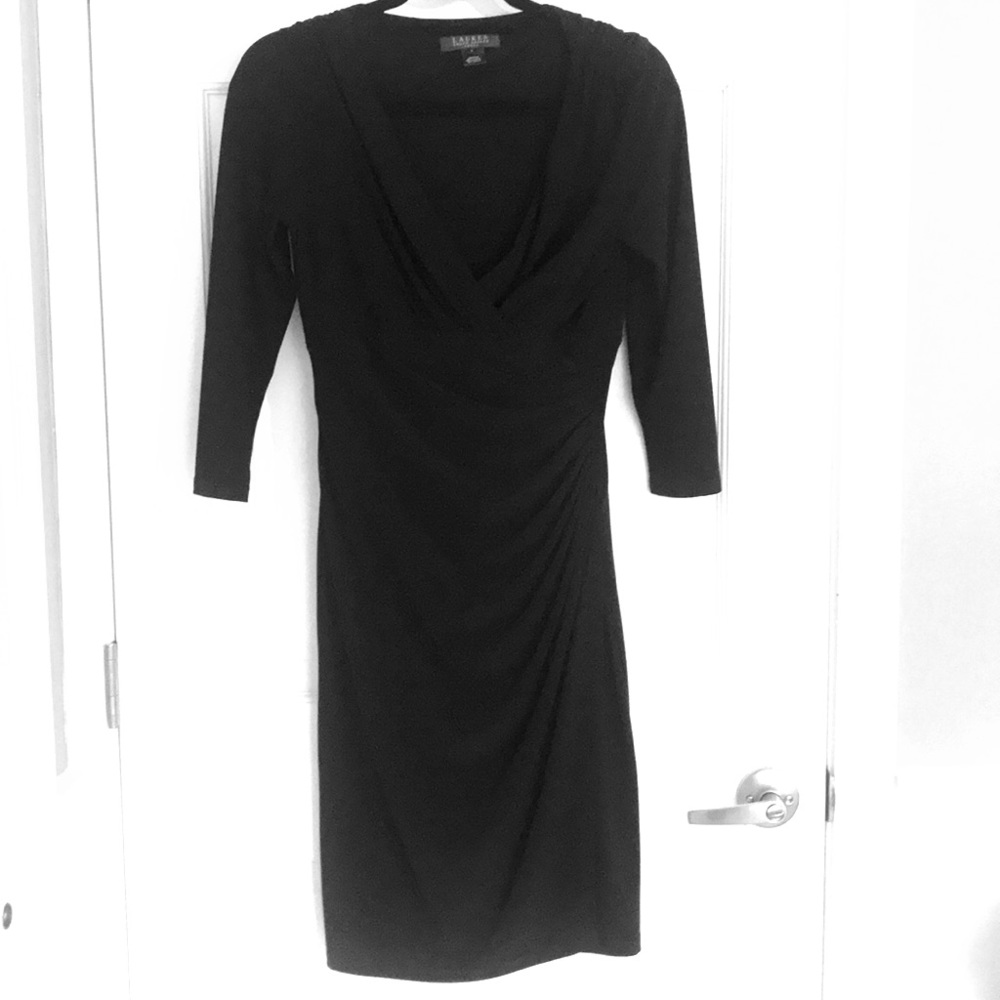 Sleek black Ralph Lauren midi
